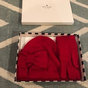 KATE SPADE Red Hat and Gloves